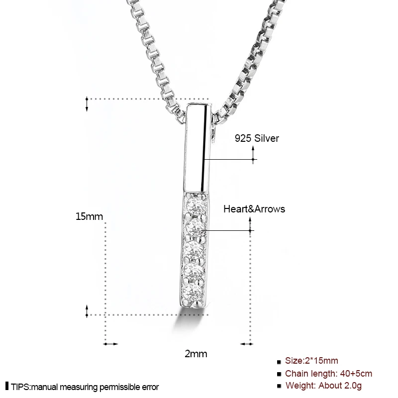 Bling Jewelry Collana A Barre Orizzontale E Verticale In Argento 925 Con Zirconi, Passato Presente Futuro, Donna - 2