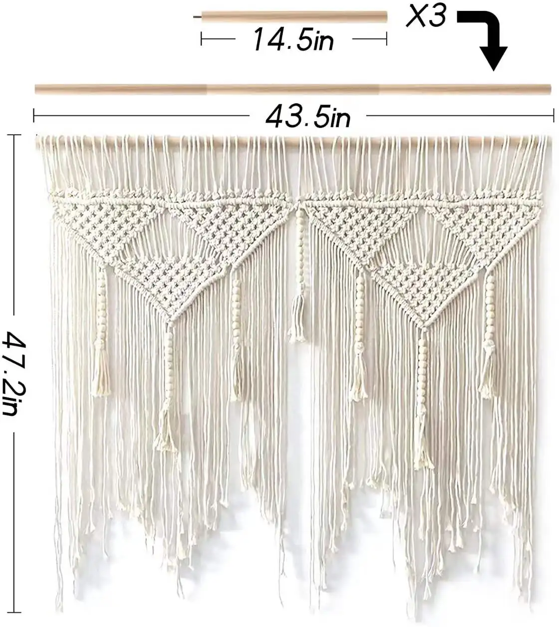 E-007 Свадебный Настенный декор ручной работы хлопковый шнур Тканый гобелен макраме настенная полка украшение