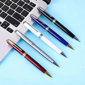 Factory Wholesale Classic Style Brand Premium Luxury Promotional Gift Blue Executive Metal Ball Point Pen with Customized Logo