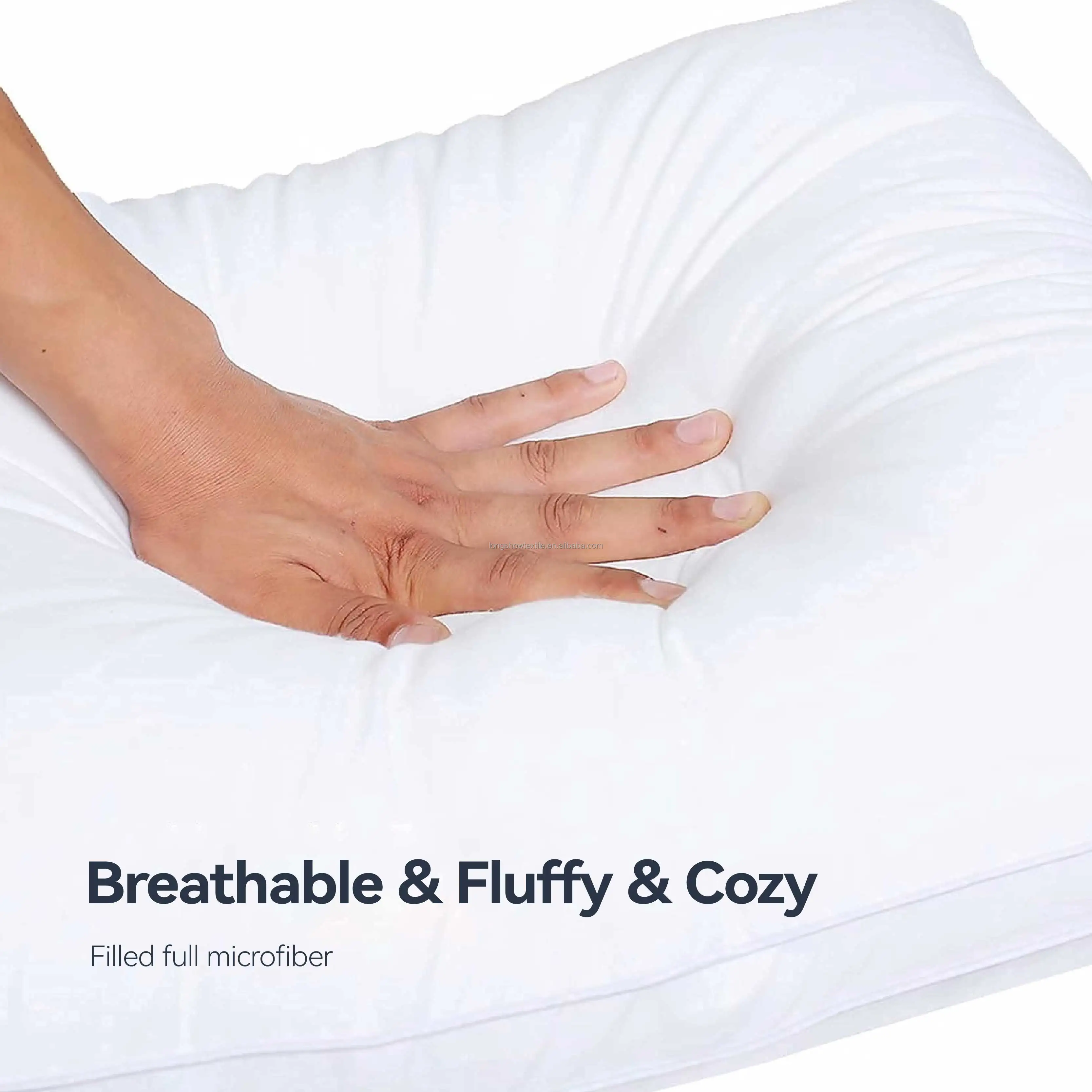 Hotel Quality Hilton Neck Pillow Solid Hypoallergenic Polycotton Cover Comfortable Standard Size Bed Pillows for Sleeping