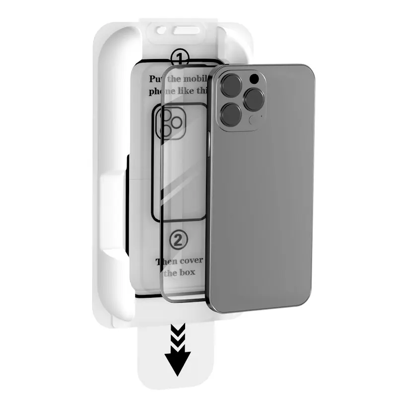 Mobile Phone Screen Protector With Easy Install Kit Dust Free New Super Strong Tempered Glass for iPhone 16 15 14 13 12 Pro Max