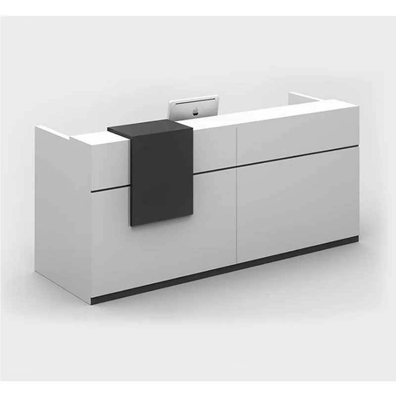 modern fashion simple white wooden white reception desk