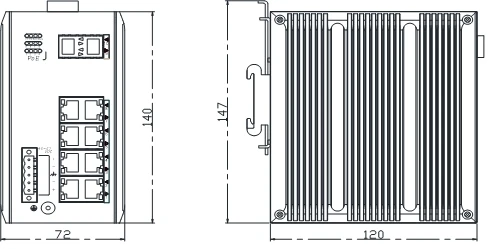 Industrial 10 Ports Gigabit Unmanaged  8-Ports 10/100/1000Mbps Ethernet DC 12V~57V Din Rail 1000M SFP Network Switch manufacture