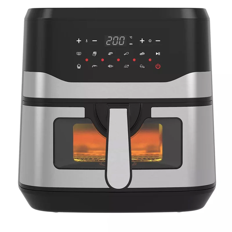 Smart Glass Invisible Display Air Fryer Digital Steam 8l 9.5 10.5