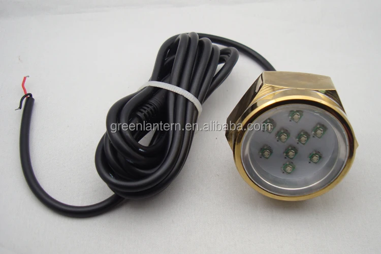 9LEDs 27W IP68 Titanium Alloy Shell Yacht Submarine Lamp RGB Boat Drain Plug Light Color Marine Underwater Boat Lights