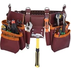 Tool Belt Holder Leather Belts Tool Holders Customized Premium PU Carpenter Tool Belt Combo Tool Pouch Carpenter Rig Holder Work Organizer Leather Tool Belt
