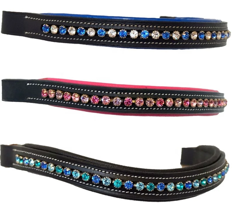 Details about   Bling Crystal Browband Full Black Dressage English Parade Costume