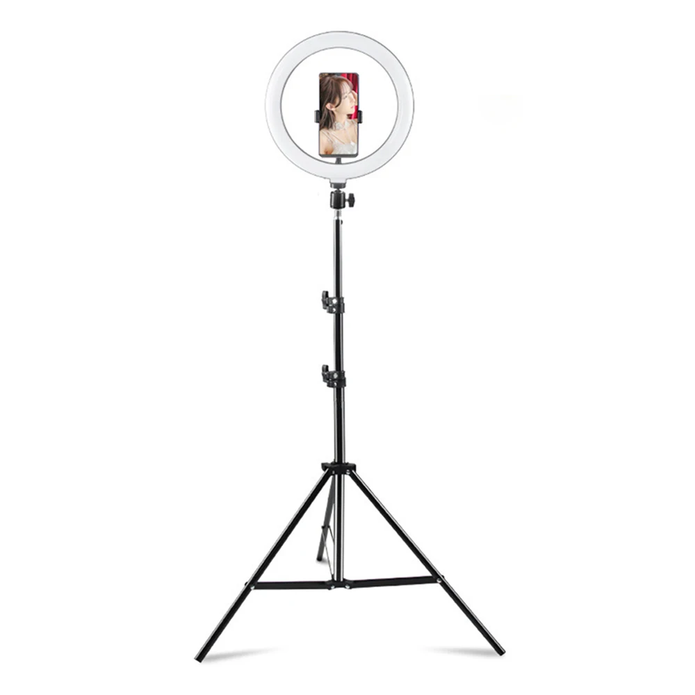 Hot Selling 8 Inch OEM Studio Photo Selfie Makeup Camera Selfie LED Ring Light with adjustable height Reverse-fold tripod