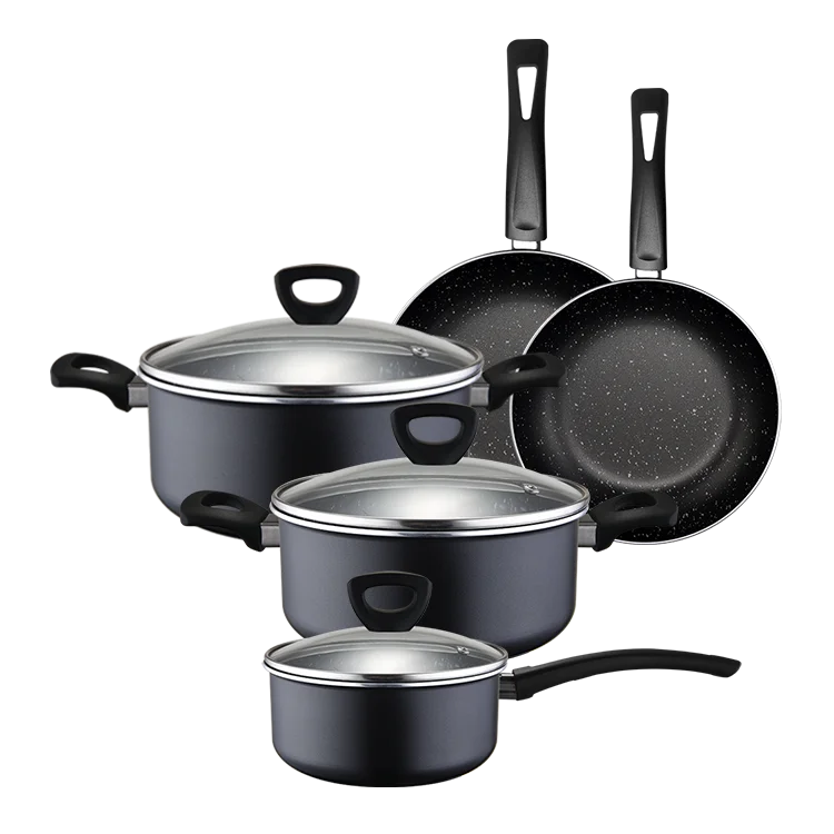 Popular 8 Pcs Cookware Set Nontick Pan Cookware Non Stick Pot Cookware