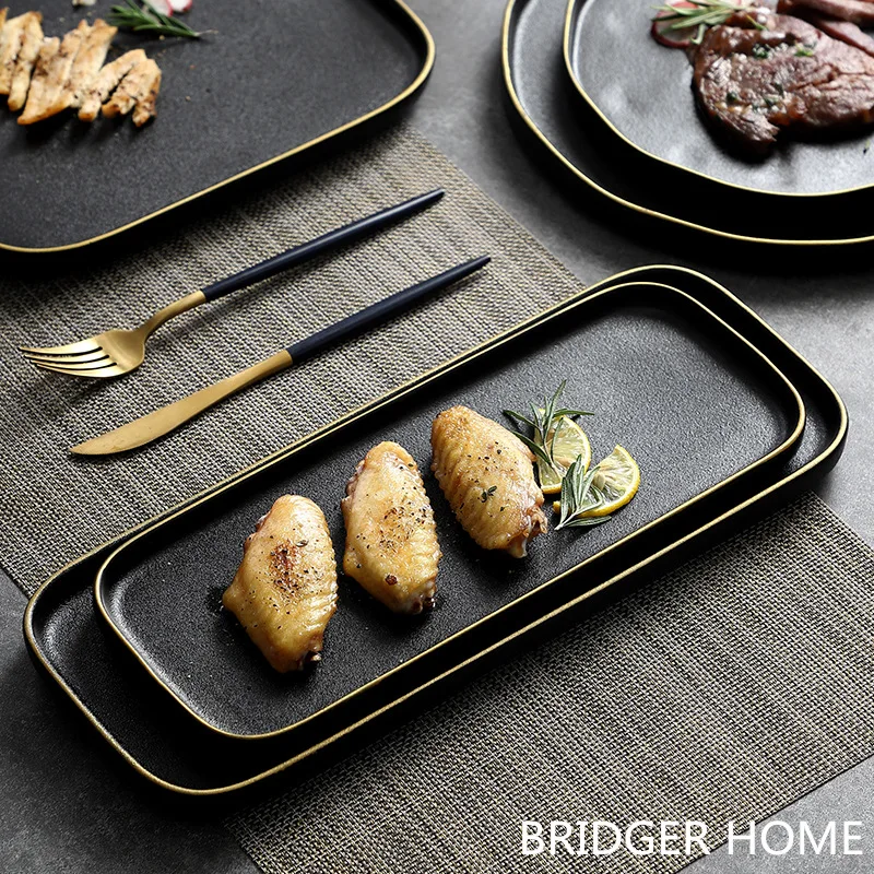 Gold Black Square Dinner Plates 430-Piece Plastic Black Square Dinnerware  Set FREE SHIPPING