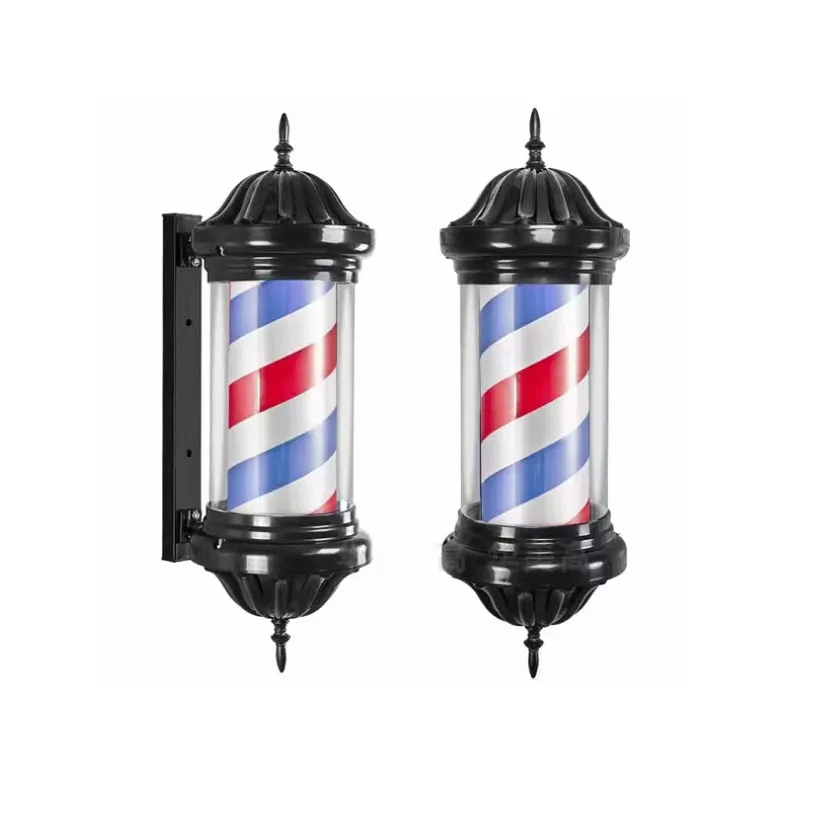 Custom Barber Shop Rotating Led Stripes Pole Light Hair Salon Led Sign Waterproof Indoor and Outdoor