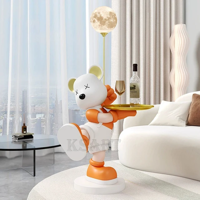 The Popular Light Luxury Violent Bear Floor Lamp Is a Perfect Decoration for the Living Room TV Cabinet