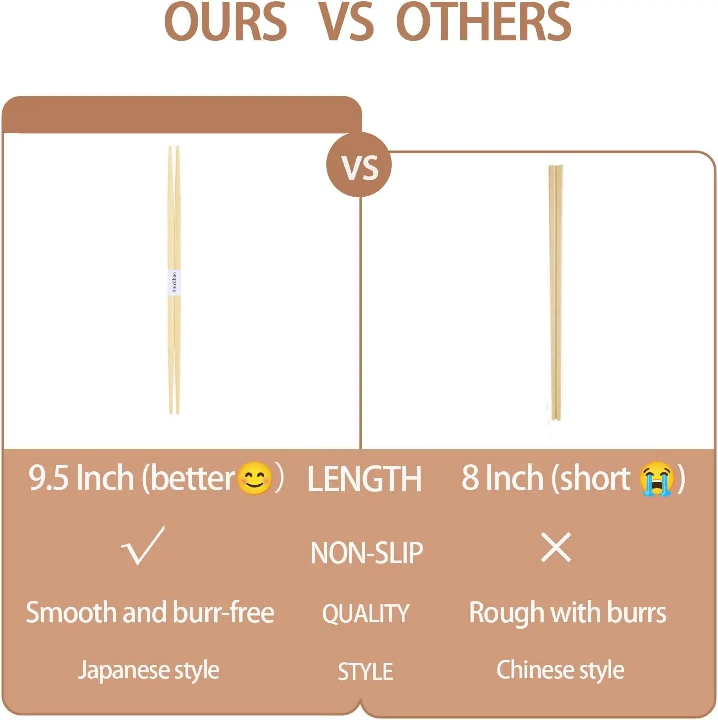 Disposable Bamboo Sushi Chopsticks 9.5 Inch Japanese Style Double-Pointed Sleeved Separated Chop Sticks Parties