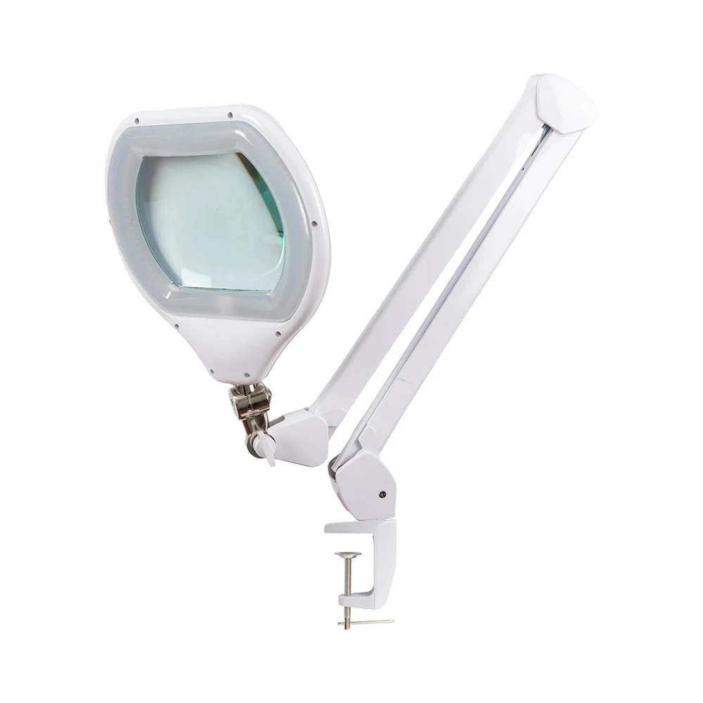 Industrial Touch Control Clamp on Free Design LED 84PCS SMD Folding Clamp Magnifying Glass Light Lamp for Eye Beauty Facial Skin
