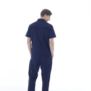 Wholesale Price Customized Navy Work Shirt Short Sleeve Mens Workshop Shirt Button Down Custom Mechanic Shirt