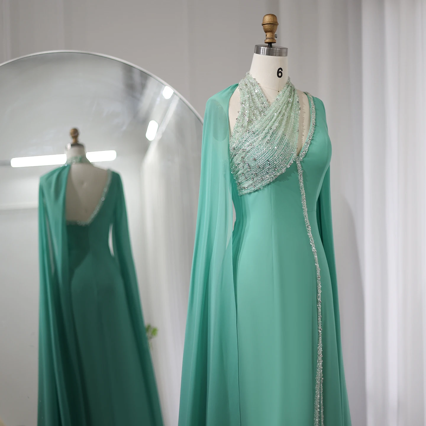 green emerald velvet dress Women's Turquoise Green Maxi Dress Blue / M