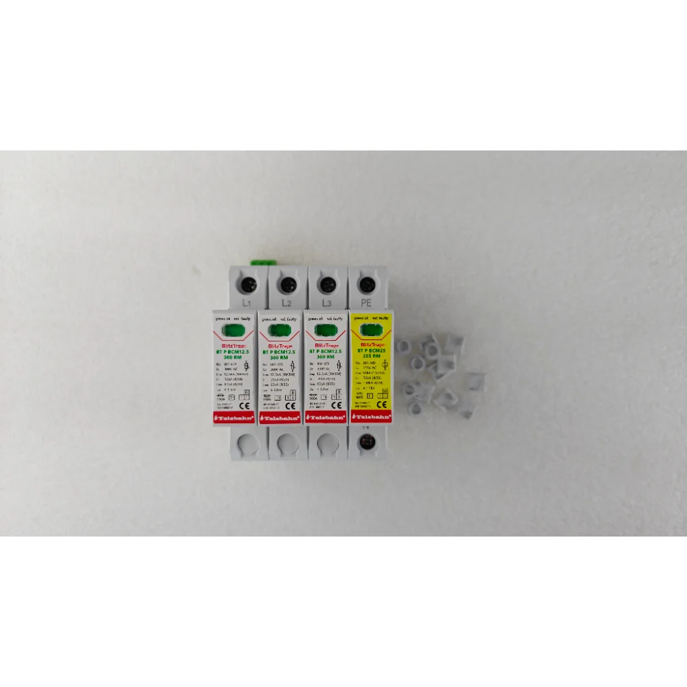Telebahn T1+T2 300V AC 12.5kA 30kA-60kA 3P+N Three-Phase Five-Wire Surge Protection SPD Surge Protector