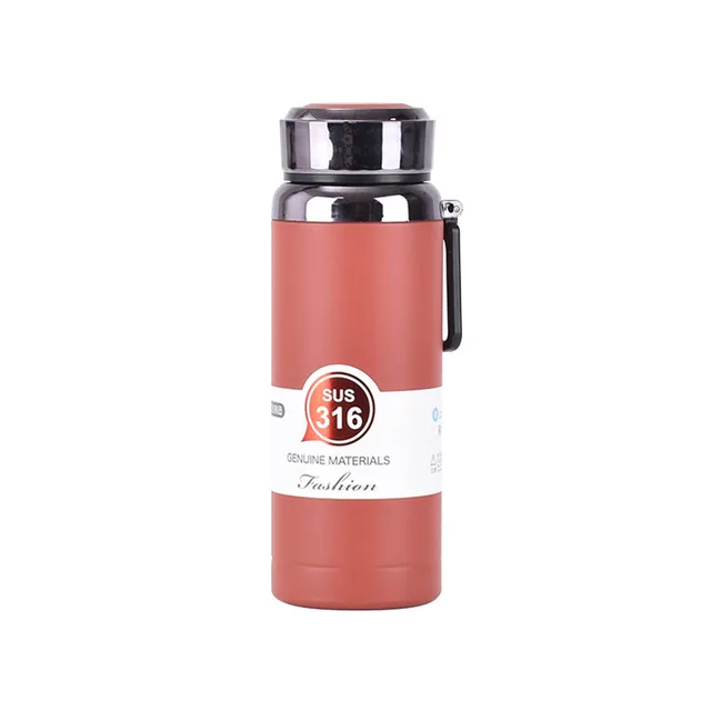 304 Double-layer vacuum stainless steel hot water bottle Outdoor fitness portable 800ml large capacity thermos cup