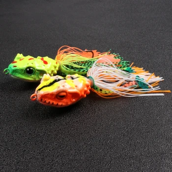 Cheery TEUKIM 5cm 11g Hard Body Floating Frog with Hooks Artificial Fishing Lure for Bass Pesca Snakehead Lures – Hard Lure – view 2