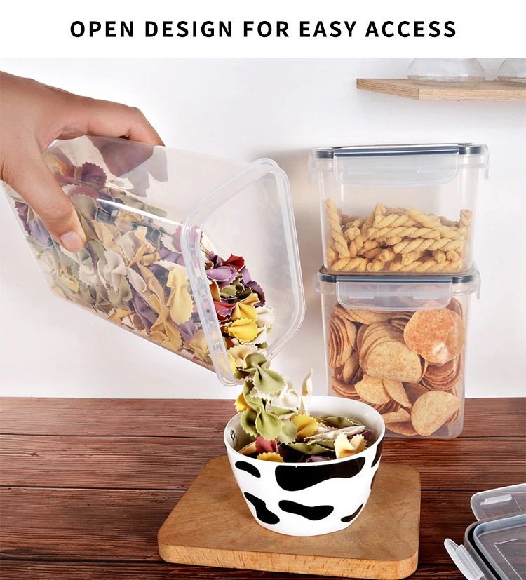 24 Piece Pack Plastic Airtight Dry Pasta Kitchen Organizer Pantry