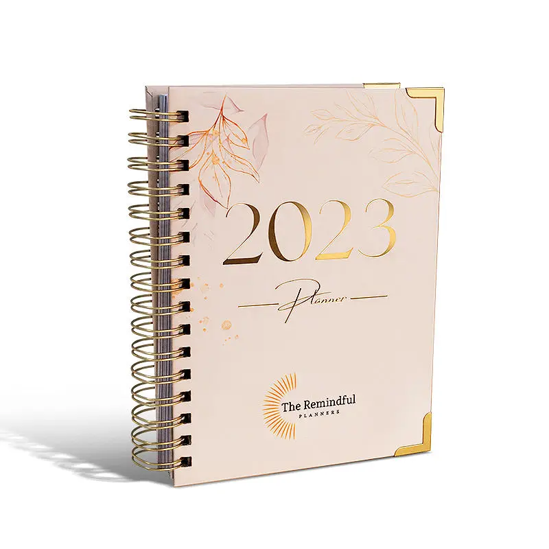 2024 Custom Printing Spiral Bound Diary Journal Notebook Self Care Daily Weekly Planner A5 A6 B5 Sizes Custom Color Cover Gift