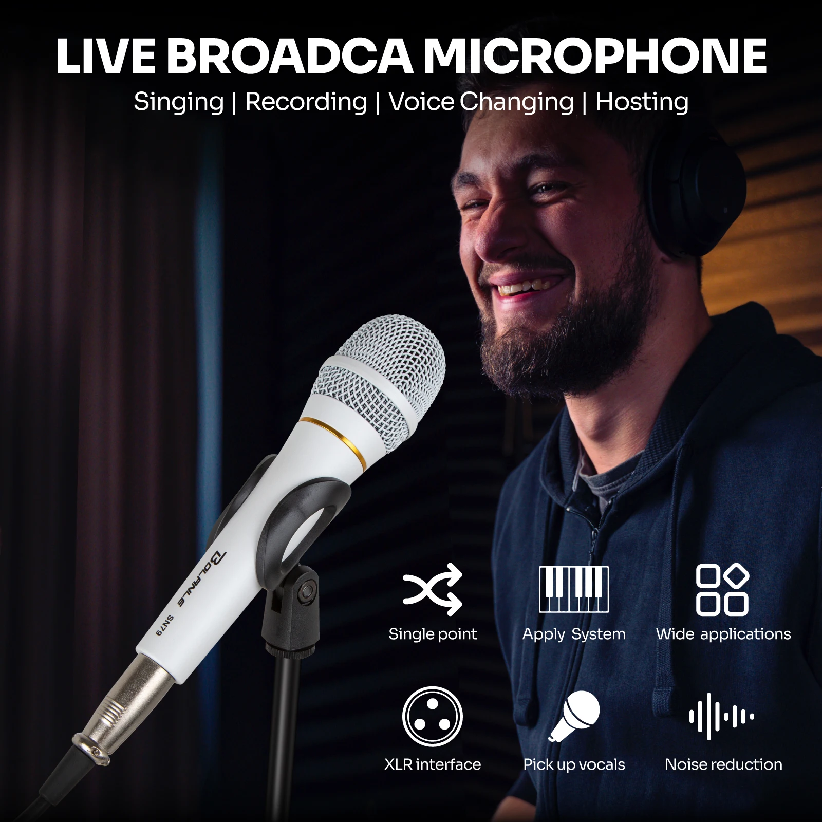 Bolanle SN79 Professional Mic - Clear Sound & Noise Cancelling