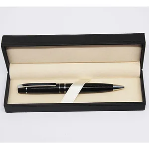 Business Executive Pen Metal Ball Biros with Luxury Gift PU Leather Case Set