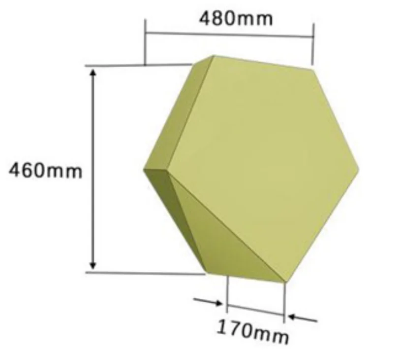 Colorful Glazed Terracotta Hexagonal Tile Decoration Commercial Exterior Wall Facade Cladding