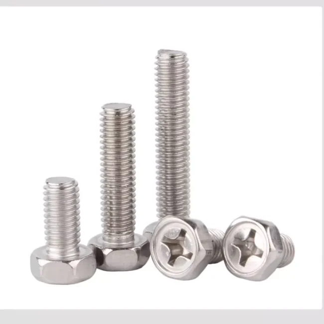 product professional excellent stainless steel carbon steel white zinc cross recessed hexagon bolts screw-62