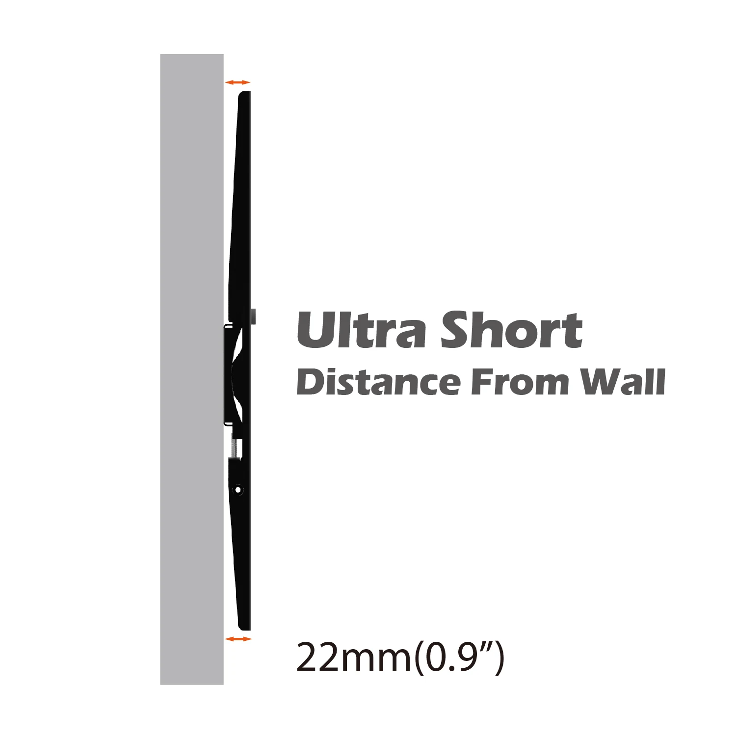 Charmount Universal Hidden Fixed Designer Low Profile Flat TV Bracket Wall Mounted TV Mount