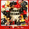 JT-XN12-Set di Capodanno-Pacchetto di cartoncini-Punti di colla-Catena di palloncini