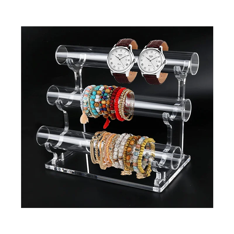 Espositore Per Orologi In Acrilico Trasparente, Set Da 3 Pezzi Staccabili, Per Scrigno, Scrivania O Toeletta