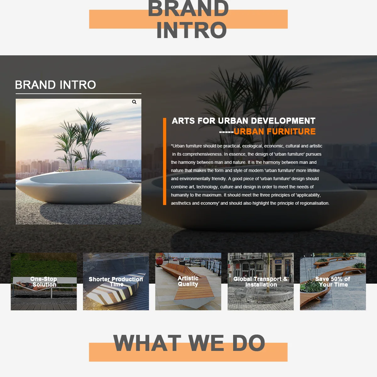 NPA Outdoor Park Mall Plaza Large Curved GRC Concrete Modular Bench ...