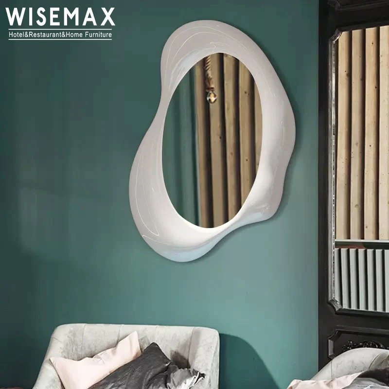 WISEMAX FURNITURE Wabi Sabi Style Home Furniture Decor Wall Mirror with Led Light Wall Decor Mirror Irregular Shape Mirror