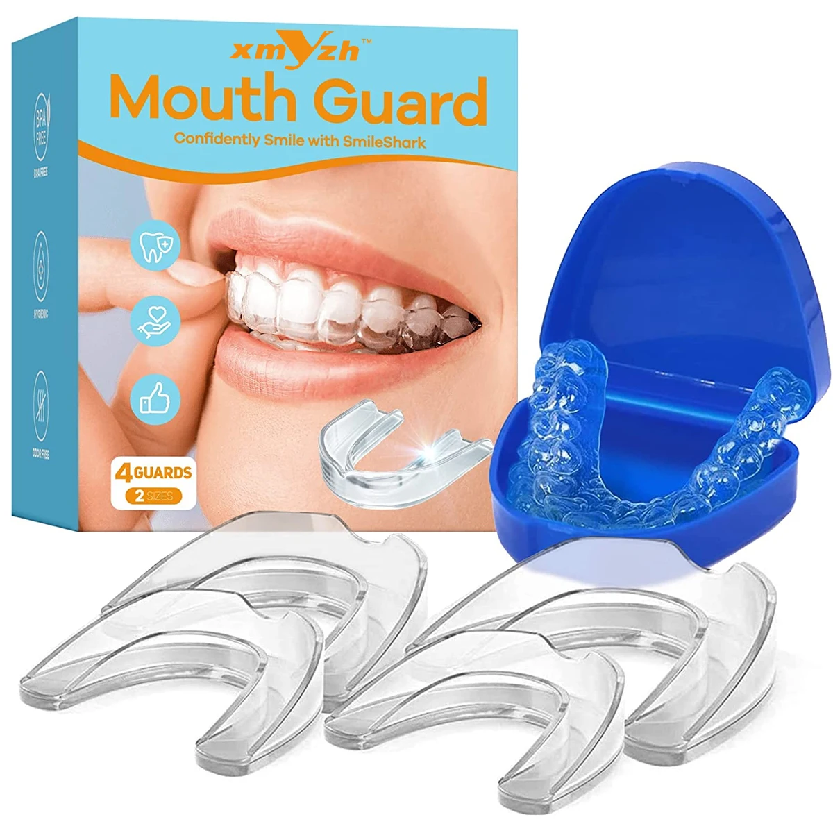 Hot Health Care Mouthpiece Anti Snoring Device Sleeping Aid Mouthguard Silicone Sleeping Mouth Guard with Case Box
