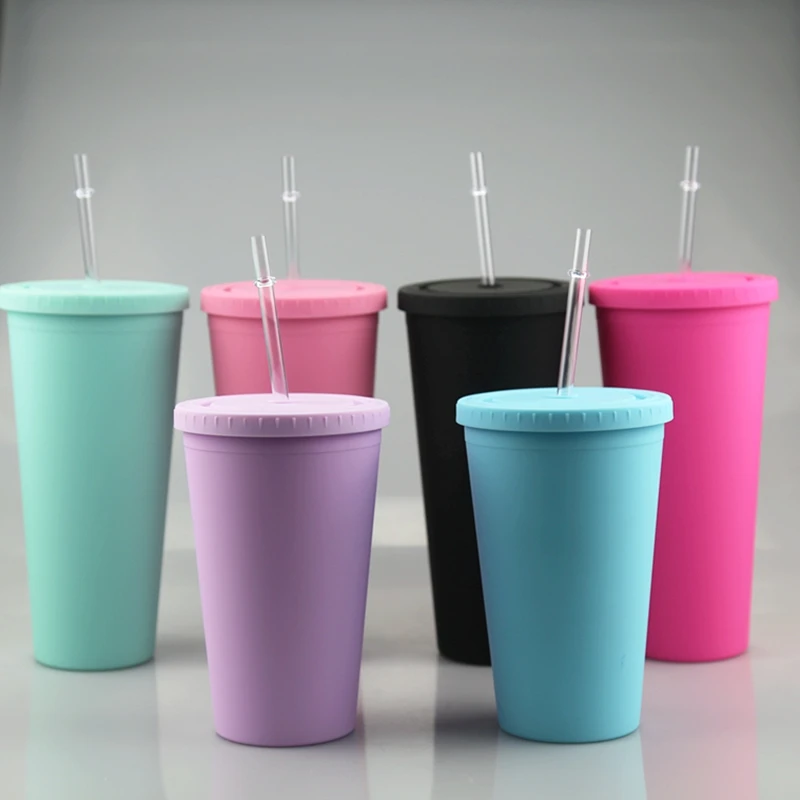 Buy Wholesale China Plastic Tumbler With Straw Oem Reusable Double