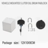 Vehicle mounted 5 liter oil drum padlock