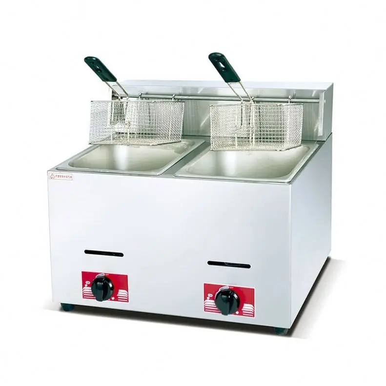 Commercial Double Basket Gas Deep Fryer,kitchen Equipment,electric Double Basket Deep Fryer