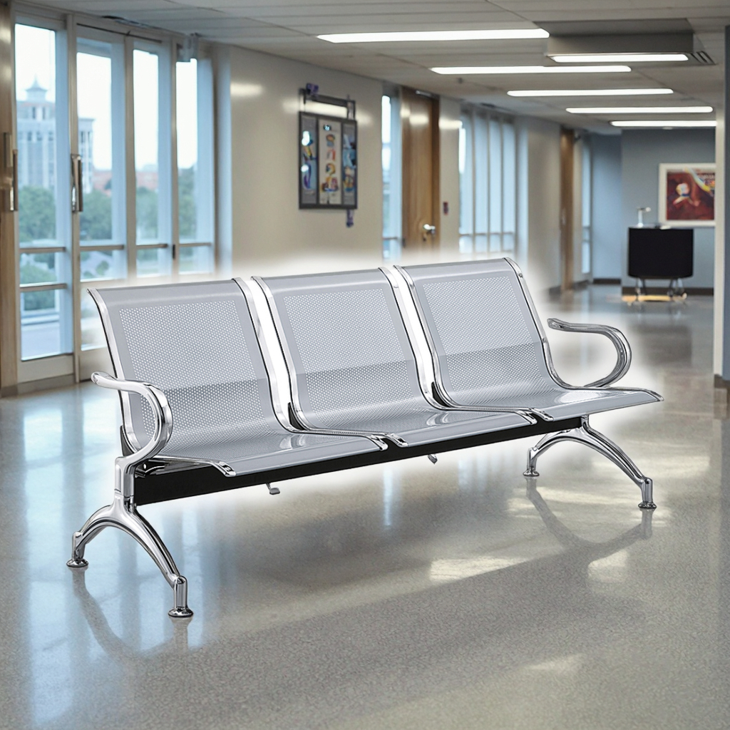 Durable Metal Frame Stackable Chairs-Multi-Use Seating for Public Facilities Conference Halls Waiting Rooms Cafeterias Event 6
