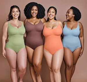 Custom in Stock Seamless Shapewear Bodysuit Sculpting Slim Smooth Tummy Control Body Shaper Butt Lifter Shaping Bodysuit Women