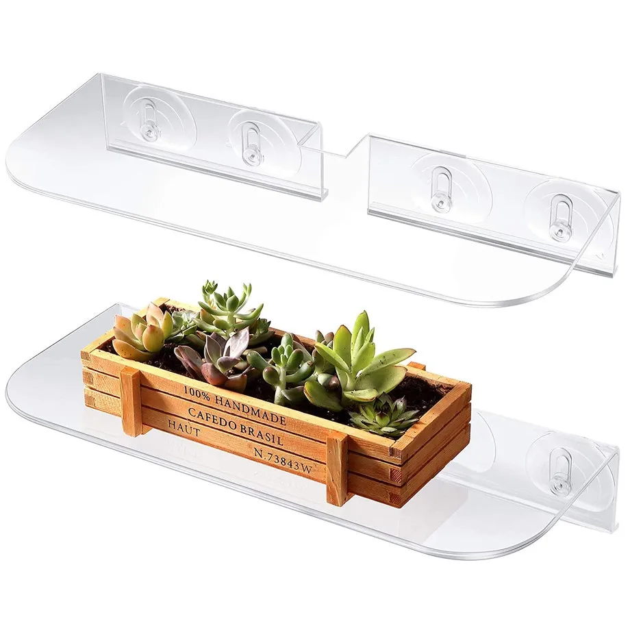 Double Veg Ledge - Window Shelf For Plants, Clear Acrylic Shelves - Suction  Cup Indoor 