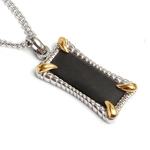 Fashion Men Stainless Steel Jewelry Pendant Natural Agate Stone Gemstone Eagle Claw Necklace Pendant