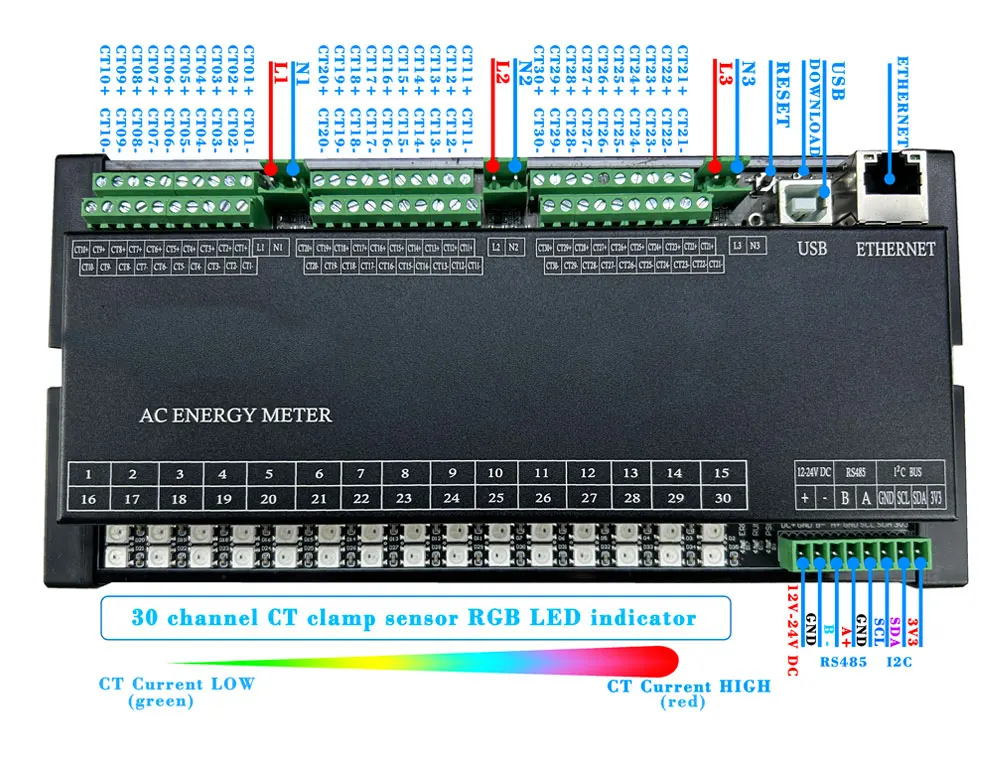 30 Channel Esp32 Energy Monitor Board Kincony M30 For Home Assistant