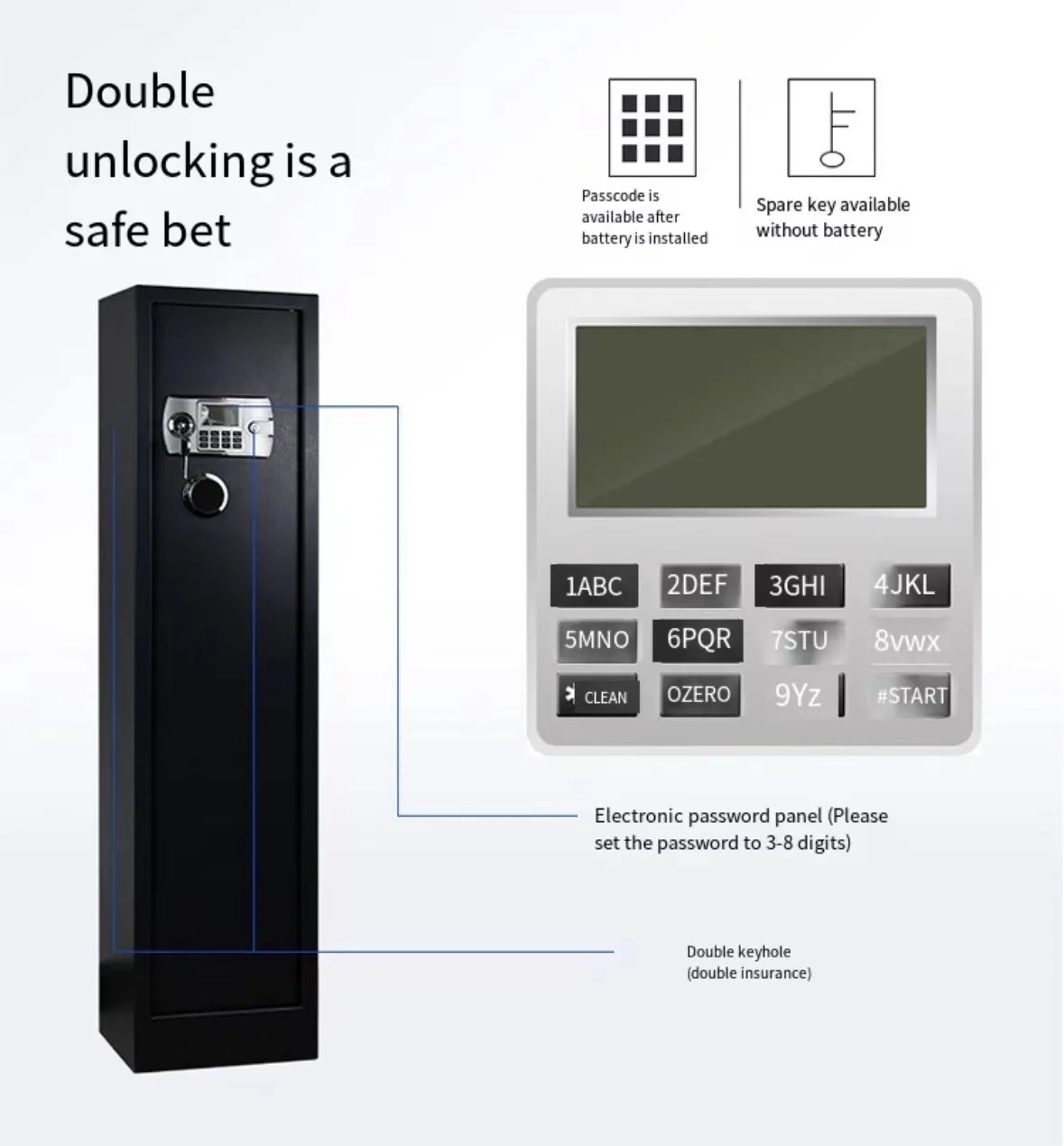Home Digital Lock Electronic Safe Deposit Box High Quality Black