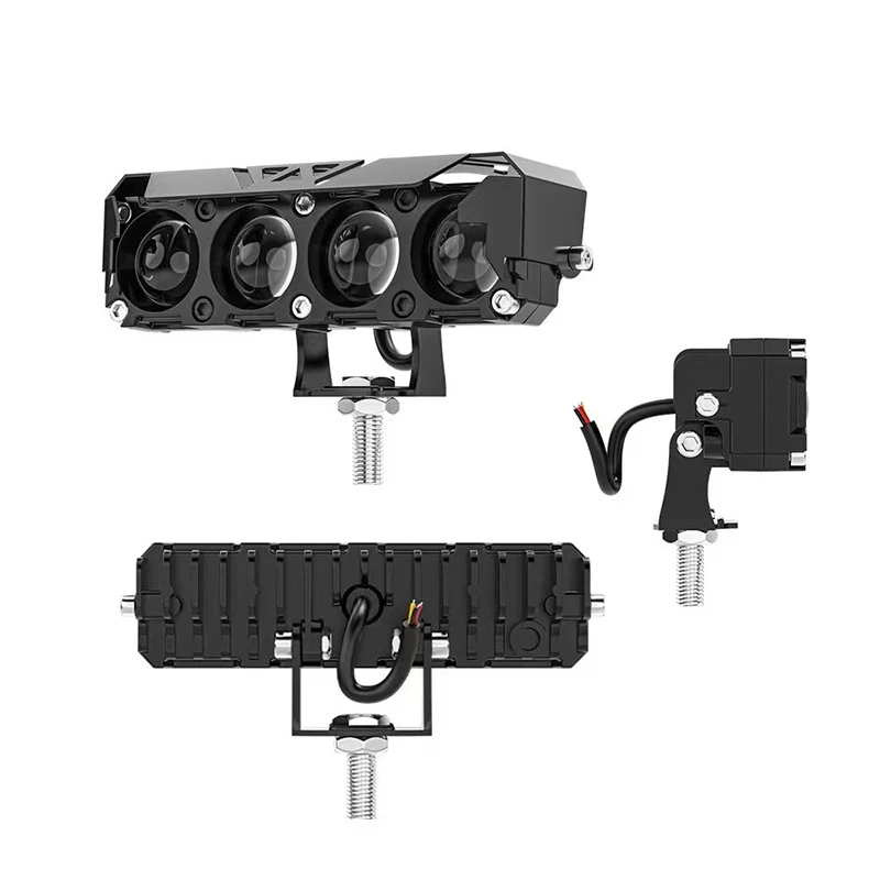 M4 Hi/Low Beam Dual Color  Four Lens With Two Fans External LED Motorcycle Spotlights