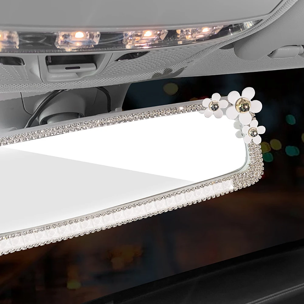 High End Fashion Women Car Diamond Storage Box Rearviwe Mirror