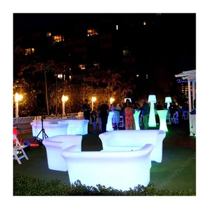 Modern Phantom Glow LED Furniture Light Lounge Set Plastic Outdoor Dining & Hotel Furniture
