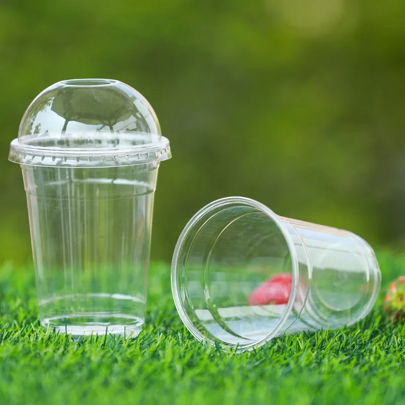 批发环保可生物降解pla材料塑料杯,带圆顶盖塑料杯 - buy plastic cup