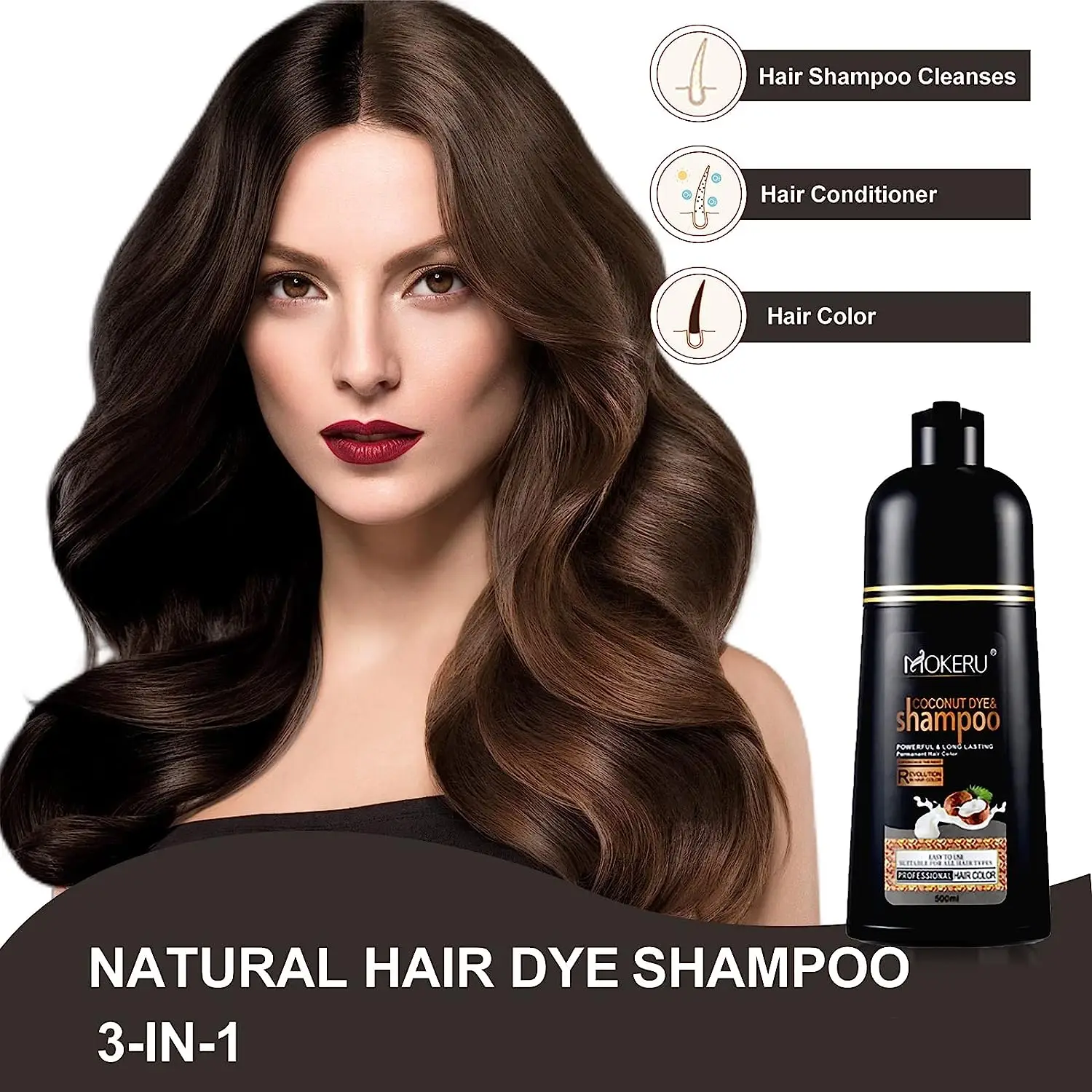 MOKERU ココナッツ染料シャンプー 500ml Amazon.com : MOKERU Argan Coconut Oil Hair Dye Shampoo 500ML