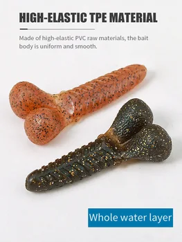 Custom Lure Soft Bait Slow Sinking Potato Bionic Bait Soft Worm Perch Stainless Steel Without Hooks Cross-border Wholesale – Soft Lure – view 4